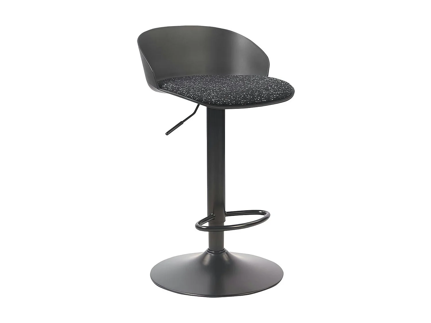 Tabouret de bar réglable métal et tissu noir (lot de 2) LEEDS