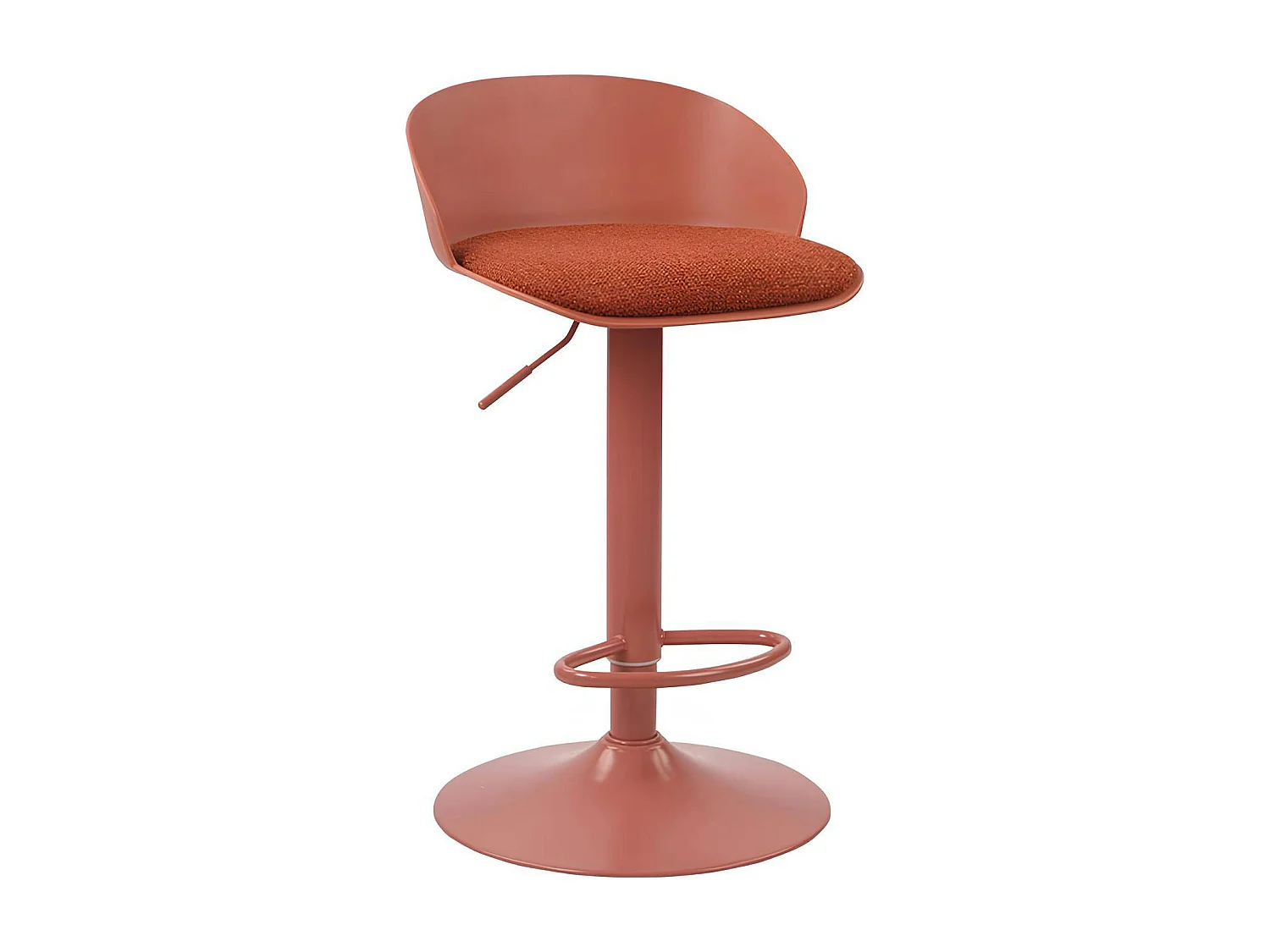 Tabouret de bar réglable métal et tissu terracotta (lot de 2) LEEDS