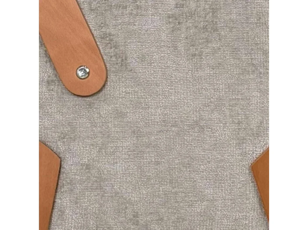 Pouf design cendre avec poignée en bois IENA