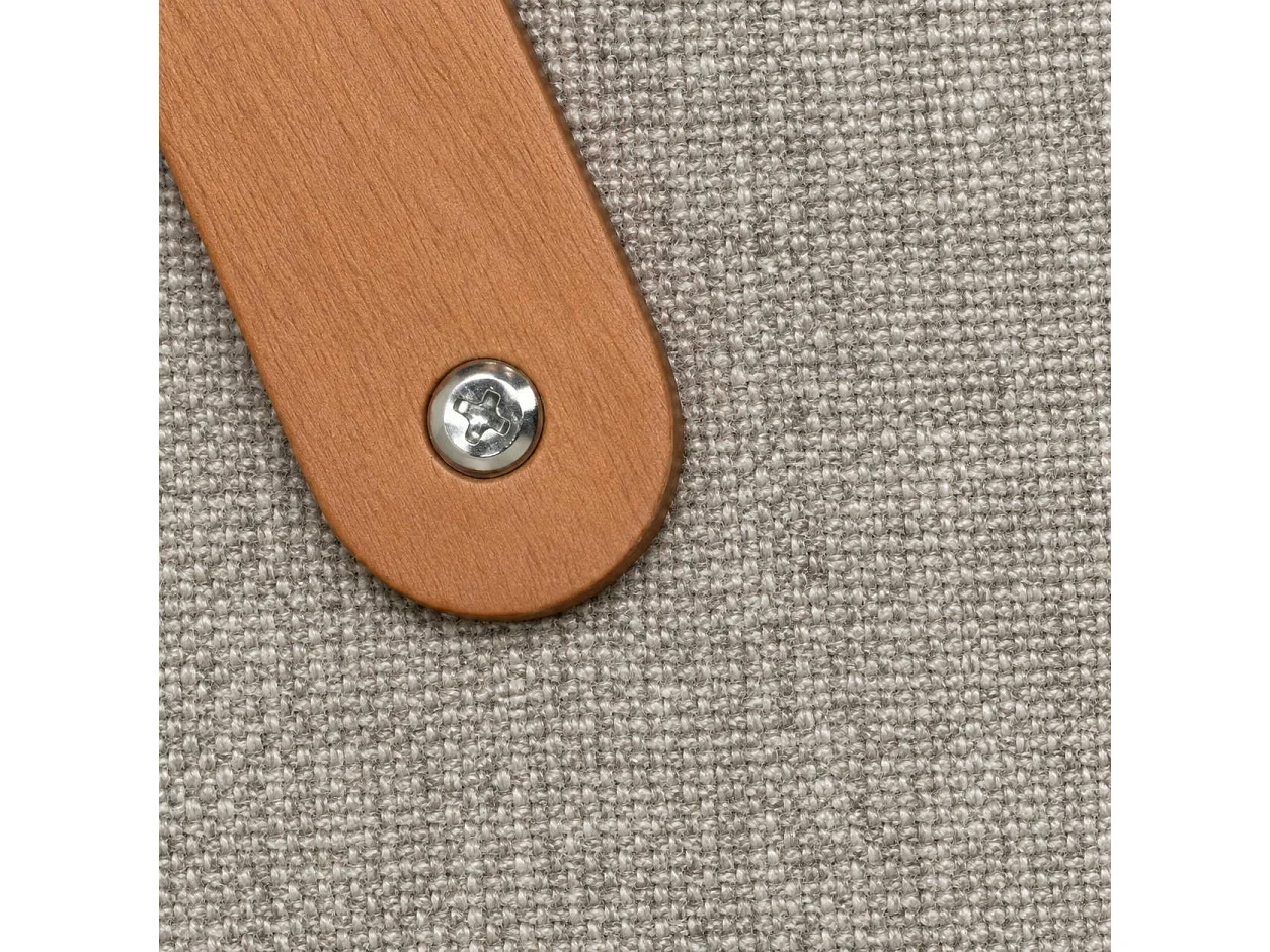 Pouf design cendre avec poignée en bois IENA