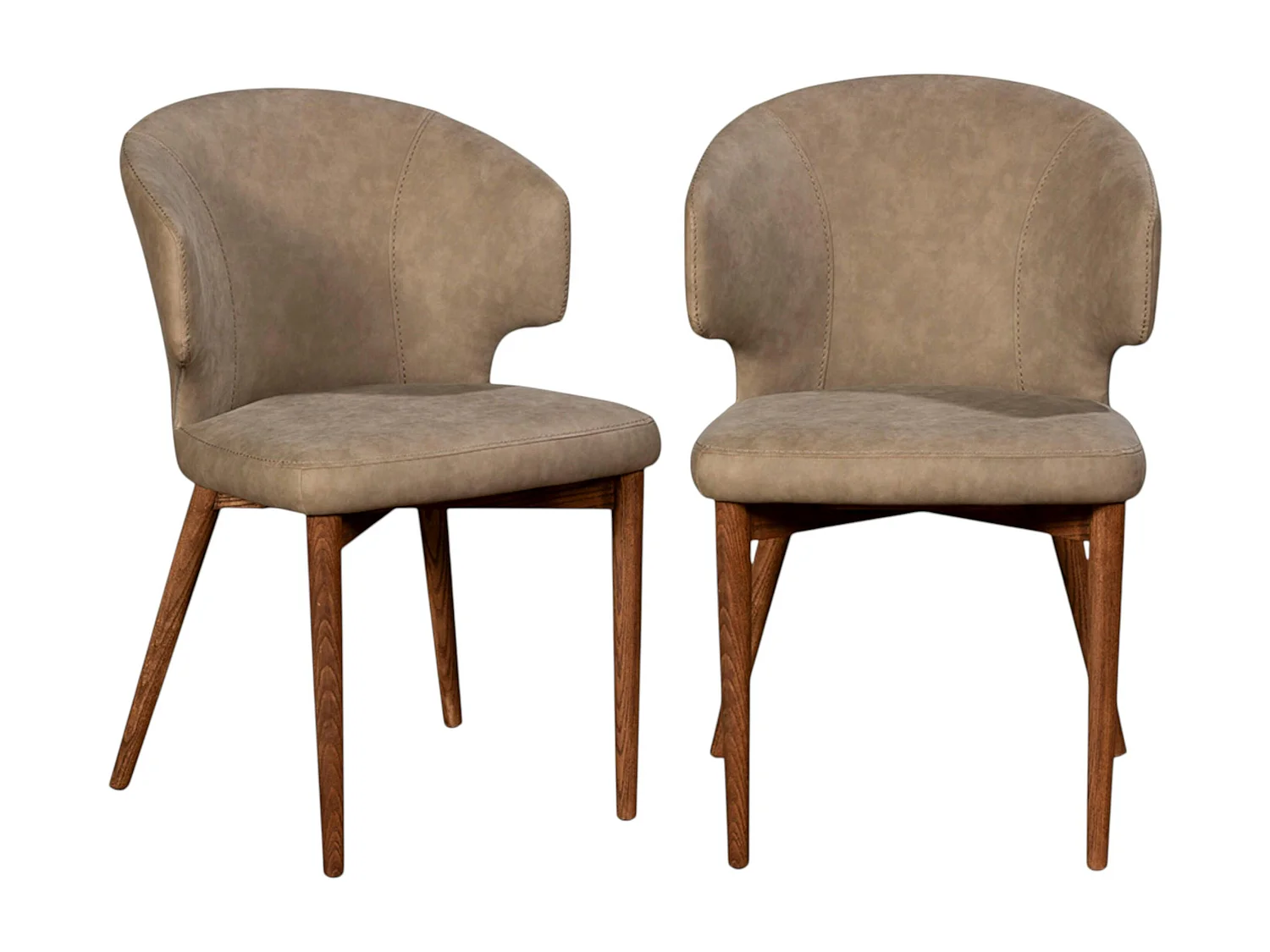 Chaise salle à manger taupe à pieds bois (lot de 2) KYOTO