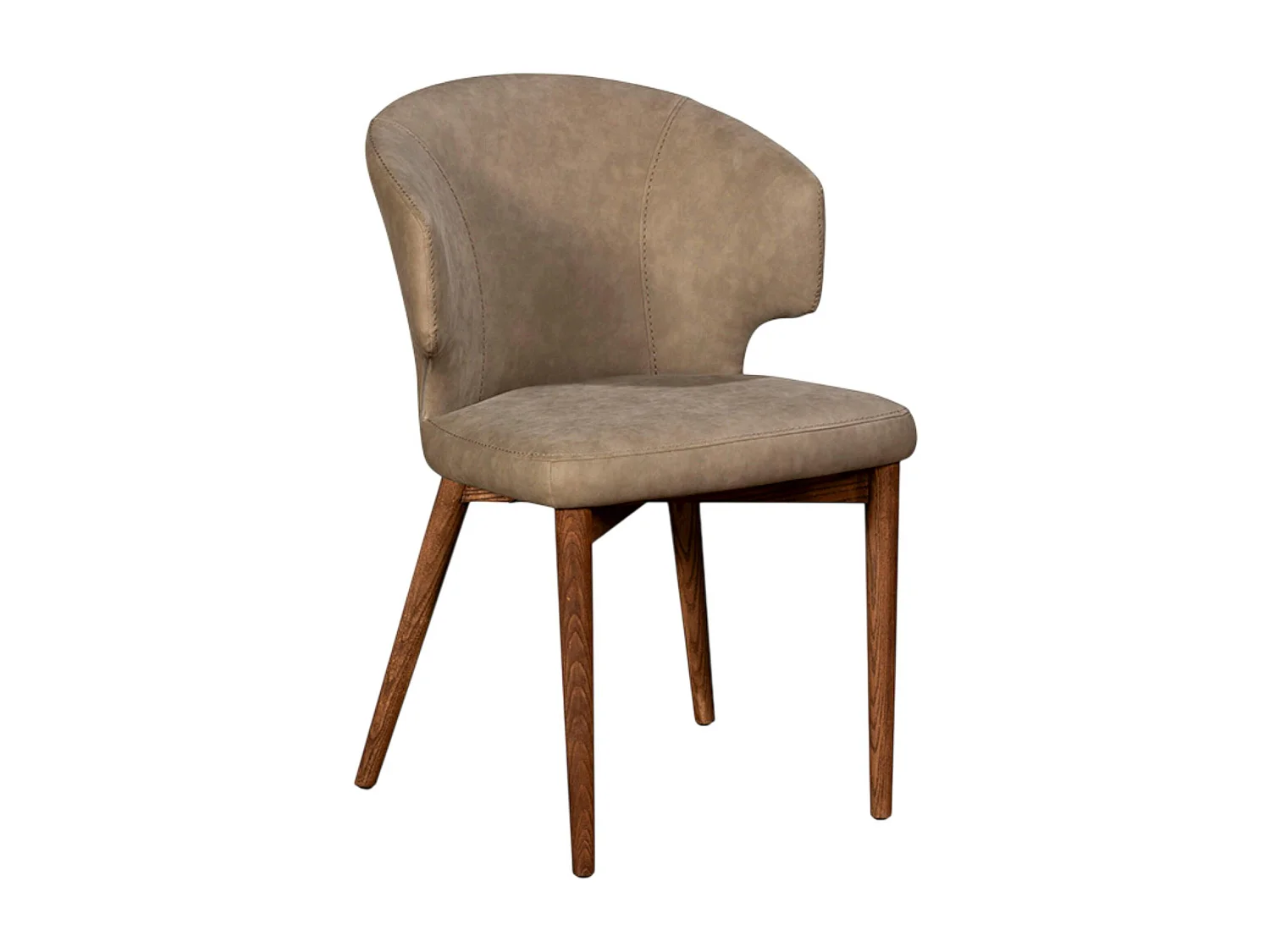 Chaise salle à manger taupe à pieds bois (lot de 2) KYOTO