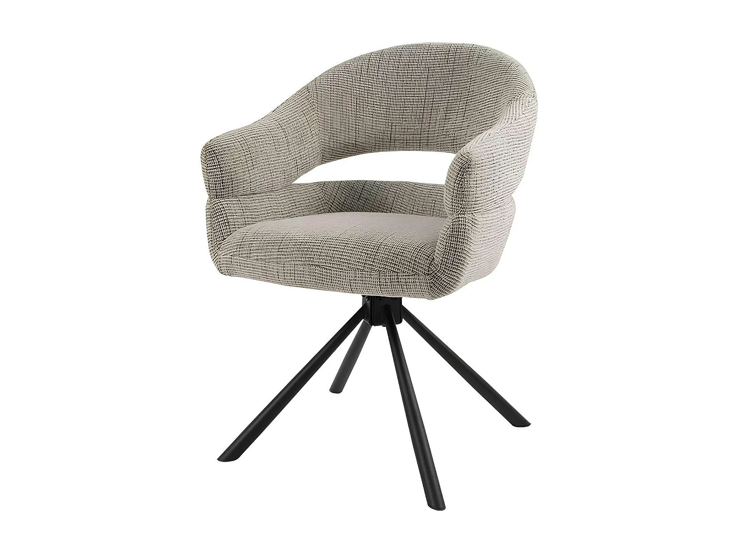 Fauteuil de table pivotant taupe à dos ouvert (lot de 2) IENA