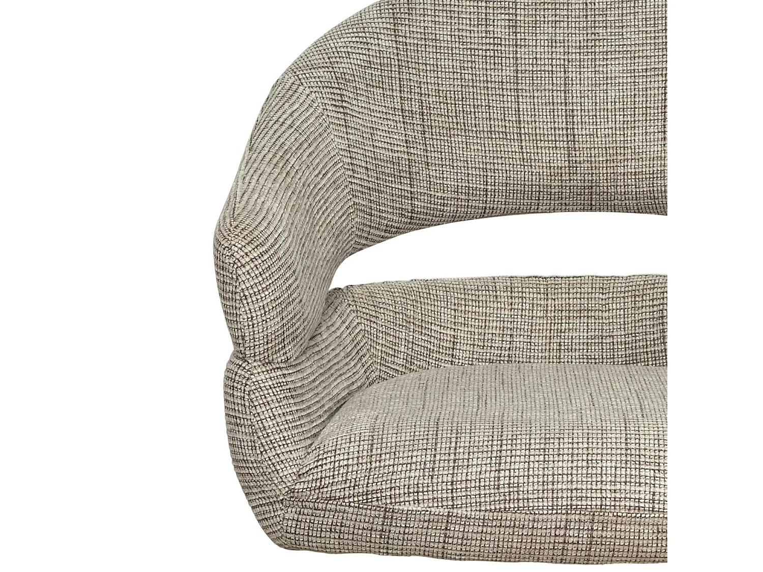 Fauteuil de table pivotant taupe à dos ouvert (lot de 2) IENA