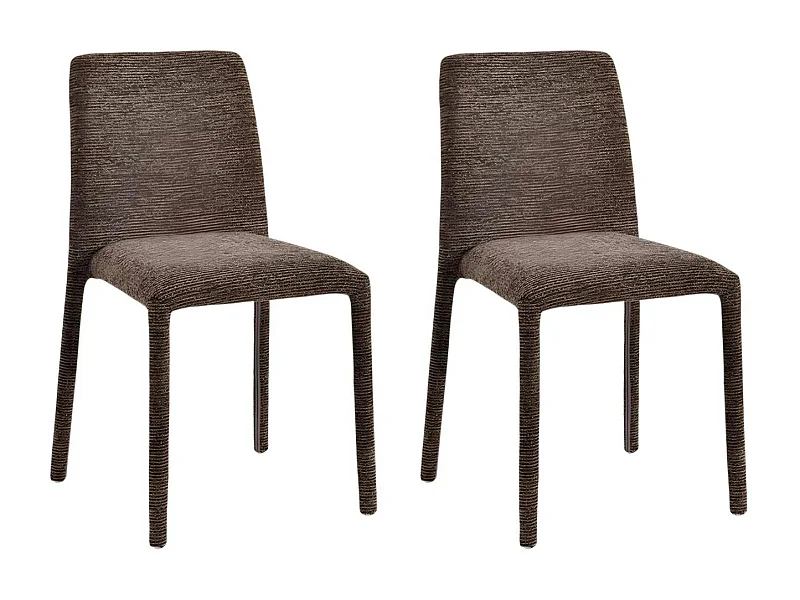 Chaise empilable marron en tissu (lot de 2) ESSEN