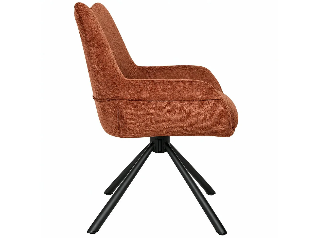 Chaise pivotante terracotta à accoudoirs (lot de 2) IENA