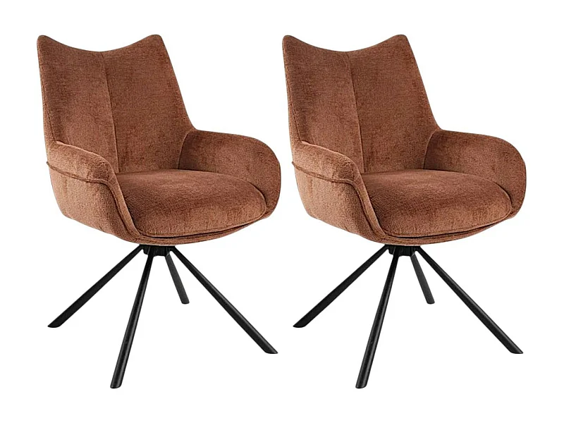 Chaise pivotante terracotta à accoudoirs (lot de 2) IENA