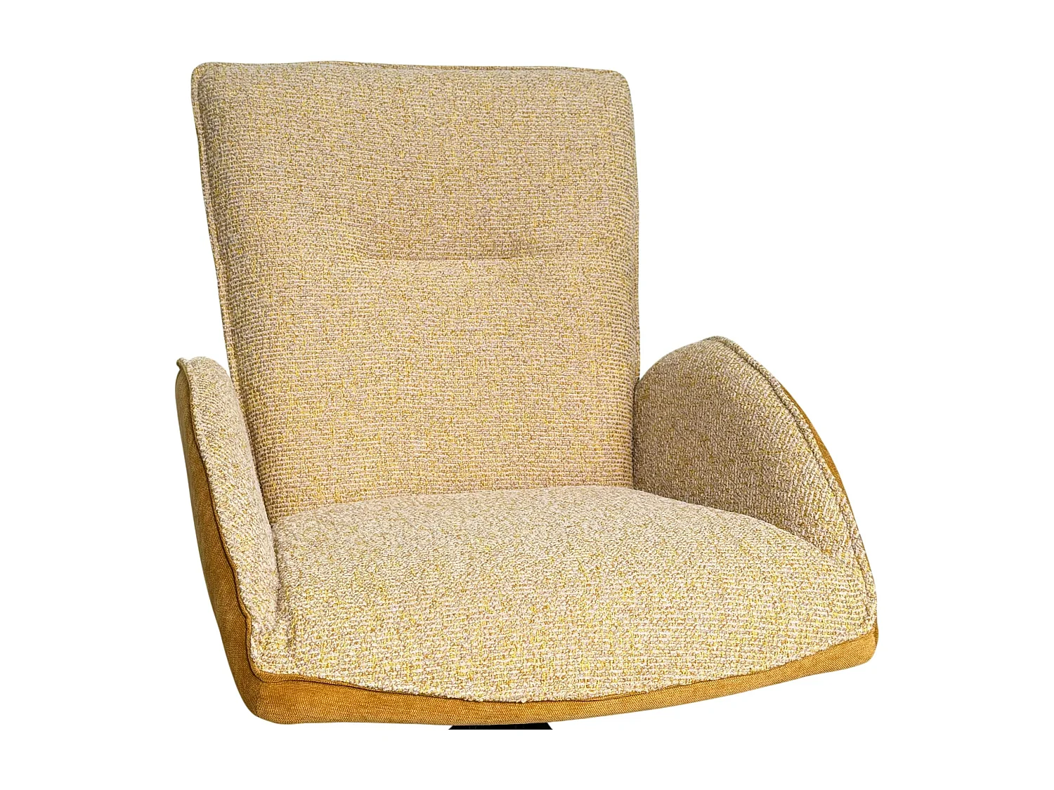 Fauteuil de table pivotant moutarde, bi-matière (lot de 2) AGADE