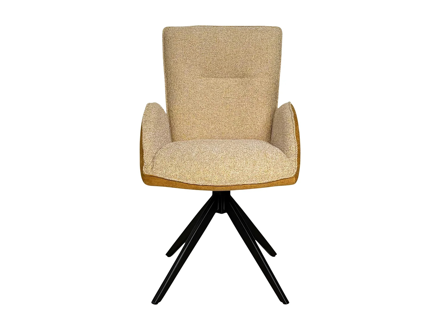 Fauteuil de table pivotant moutarde, bi-matière (lot de 2) AGADE