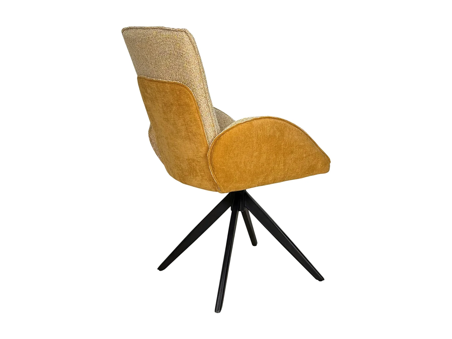 Fauteuil de table pivotant moutarde, bi-matière (lot de 2) AGADE