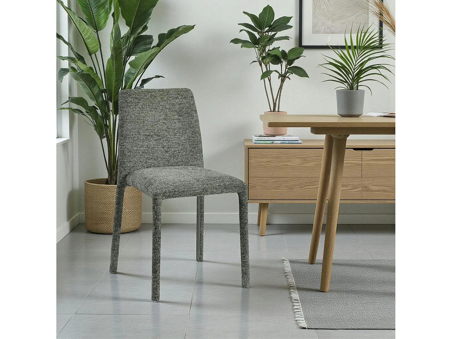 Chaise empilable verte en tissu (lot de 2) ESSEN