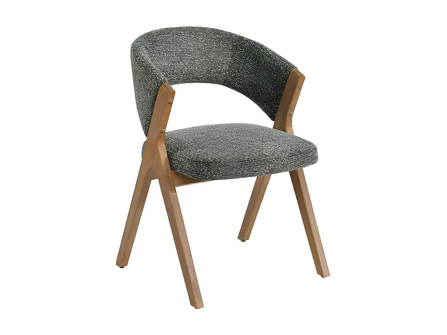 Chaise verte bois et tissu, forme ronde (lot de 2) AGADE