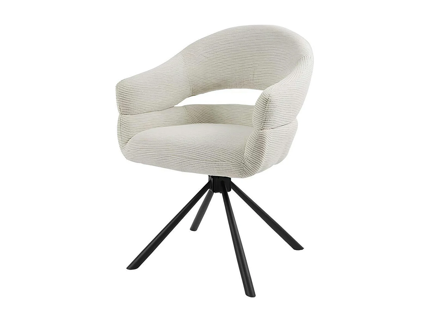 Fauteuil de table pivotant crème à dos ouvert (lot de 2) IENA