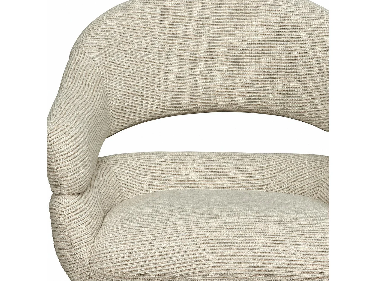 Fauteuil de table pivotant crème à dos ouvert (lot de 2) IENA
