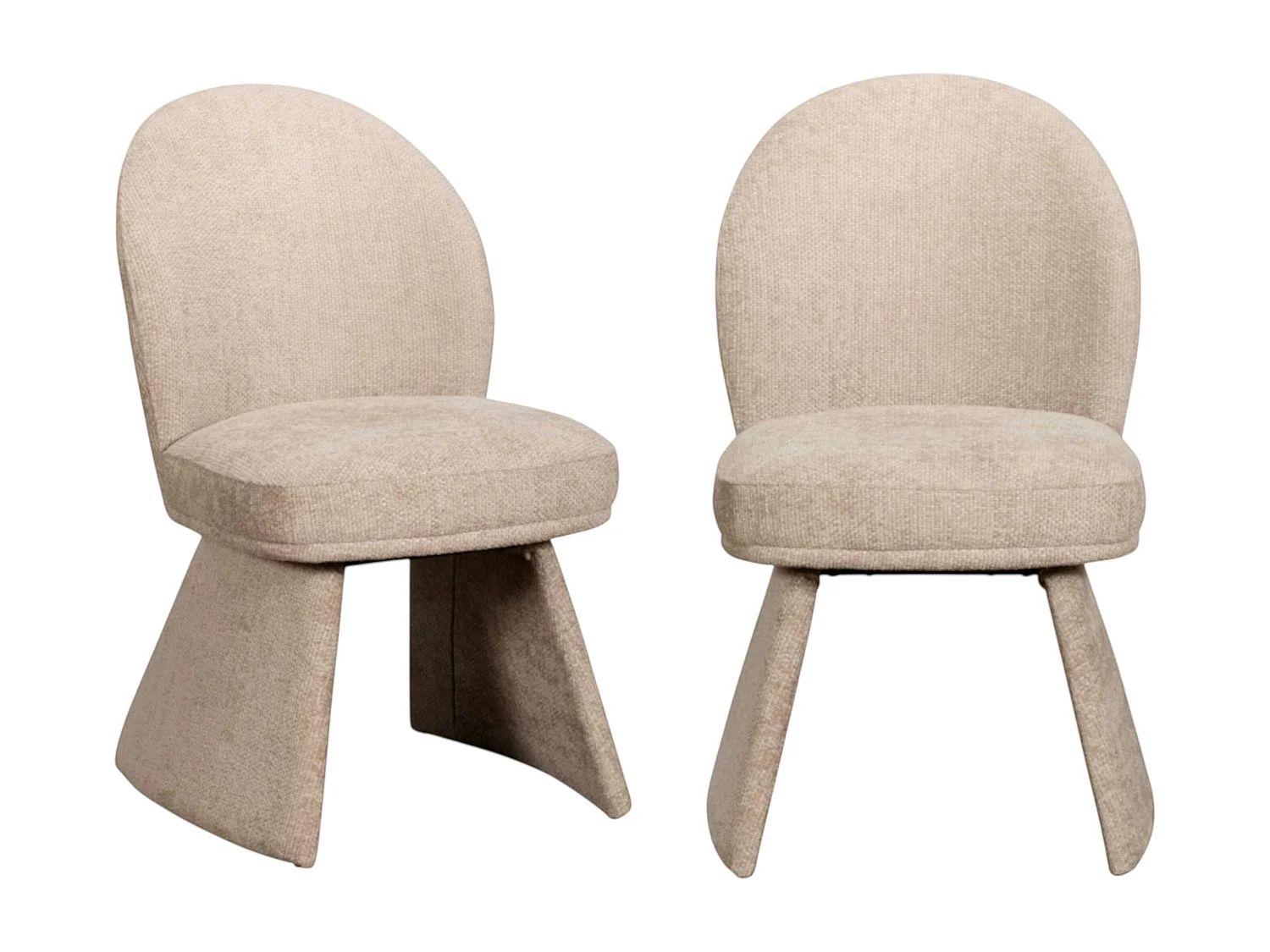 Chaise design beige à assise rembourrée (lot de 2) TREVI