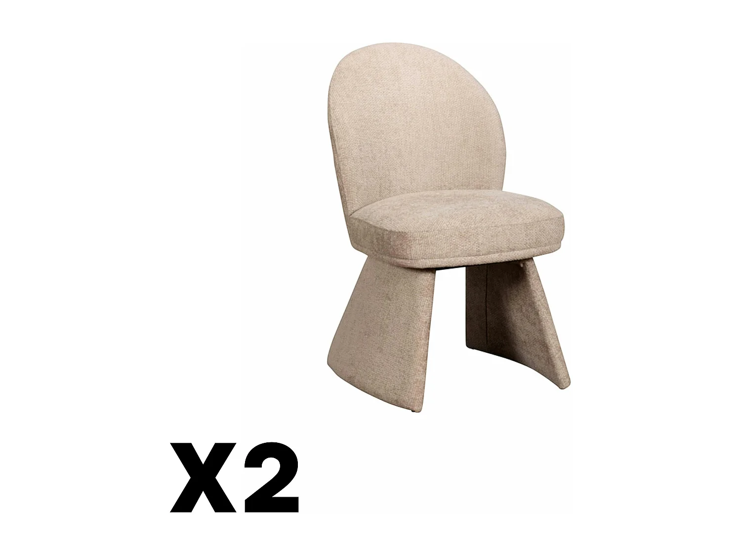 Chaise design beige à assise rembourrée (lot de 2) TREVI