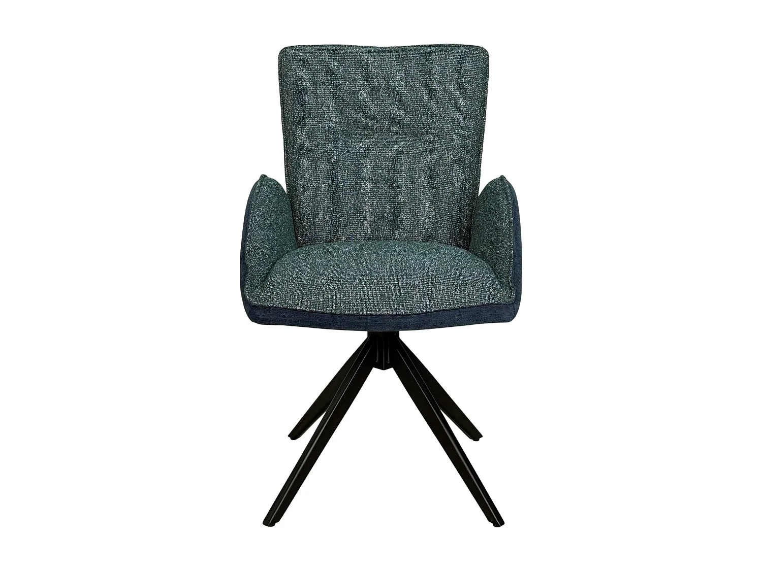 Fauteuil de table pivotant bleu, bi-matière (lot de 2) AGADE