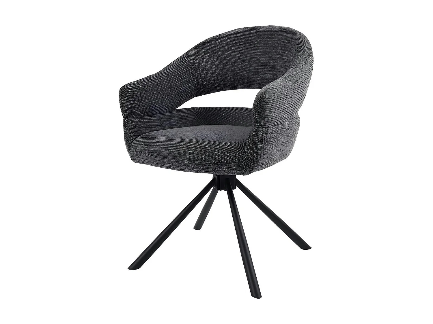 Fauteuil de table pivotant gris  à dos ouvert (lot de 2) IENA