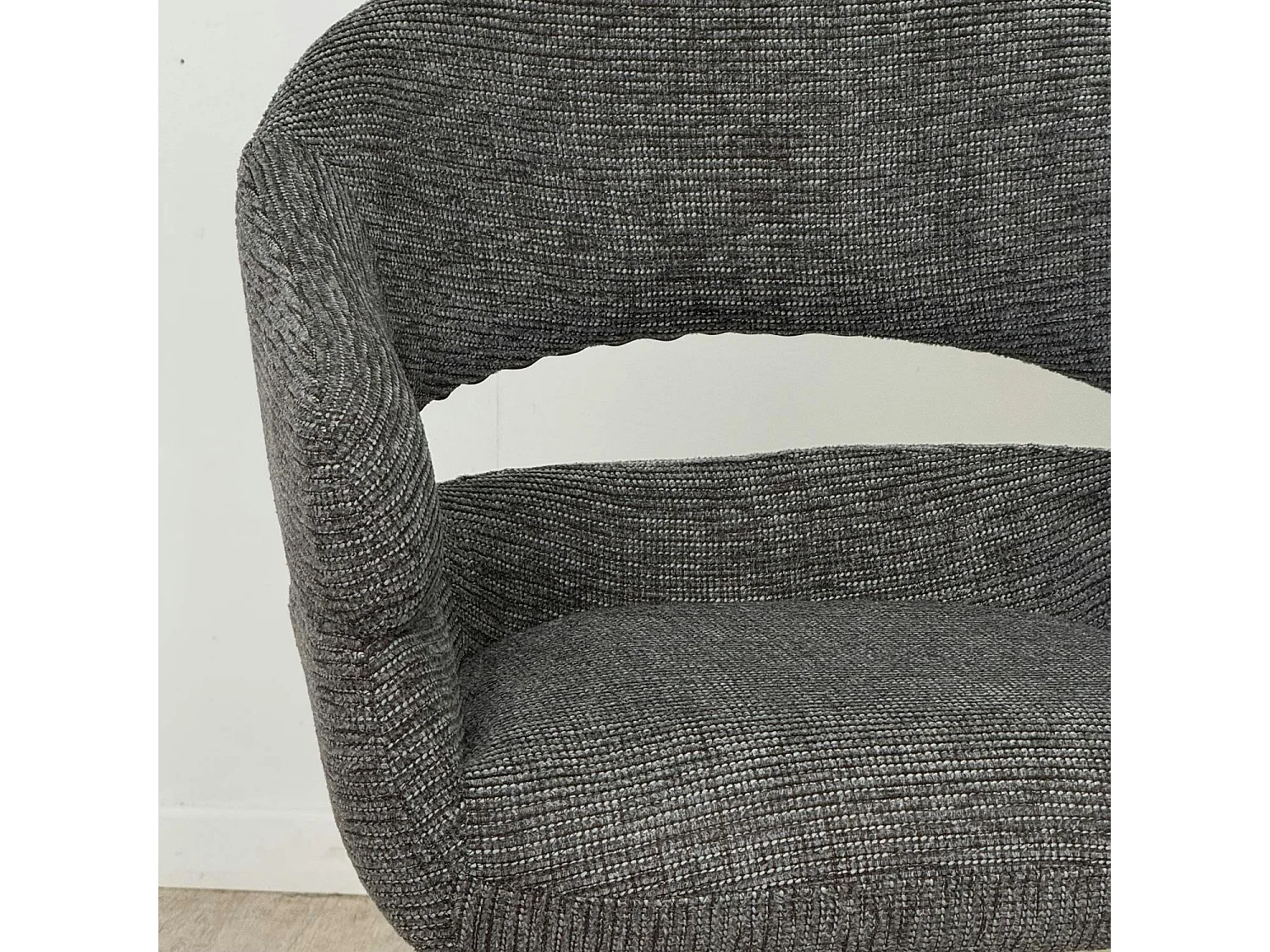 Fauteuil de table pivotant gris  à dos ouvert (lot de 2) IENA