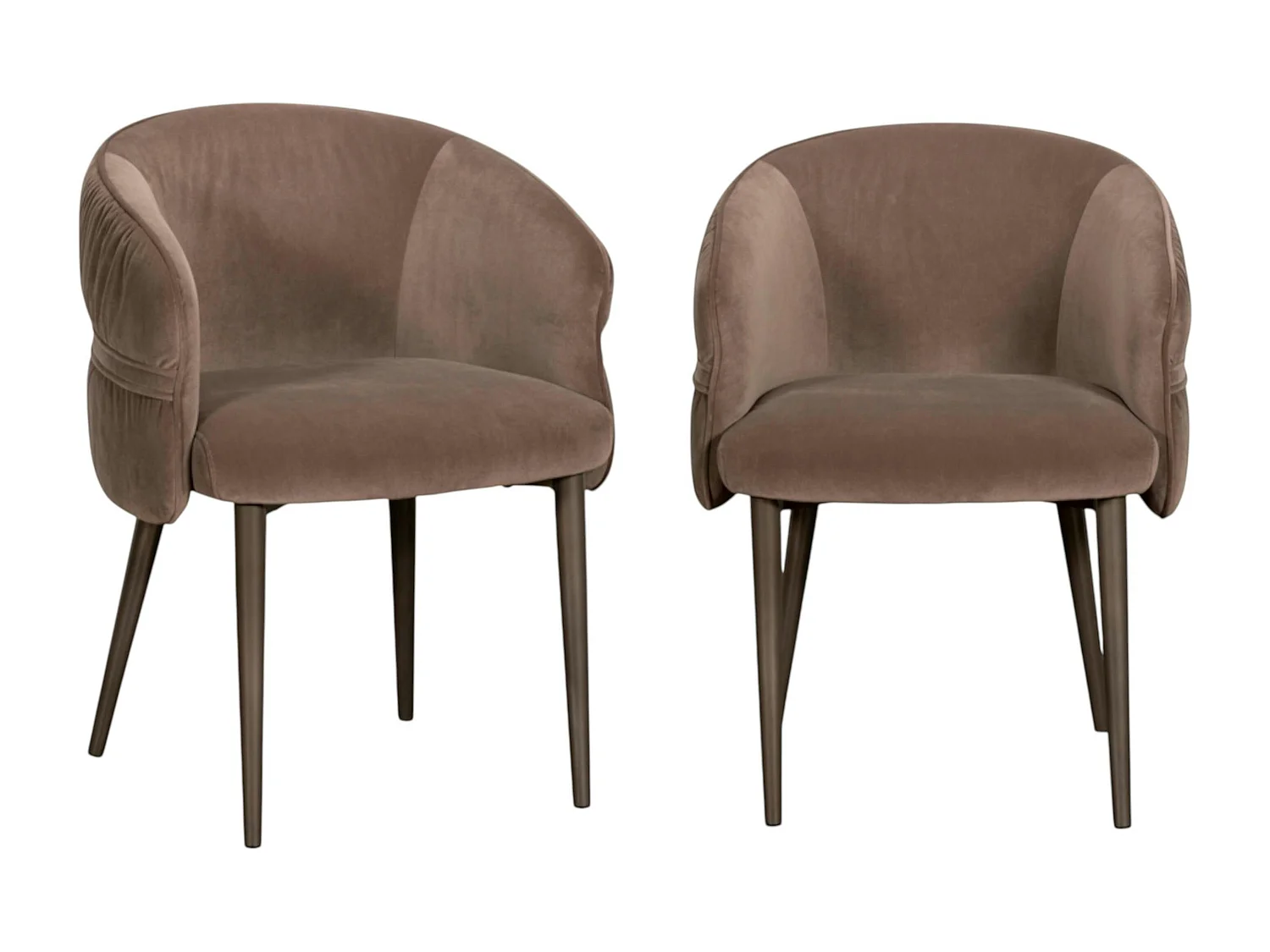 Fauteuil de table taupe dos rond avec galon (lot de 2) TREVI