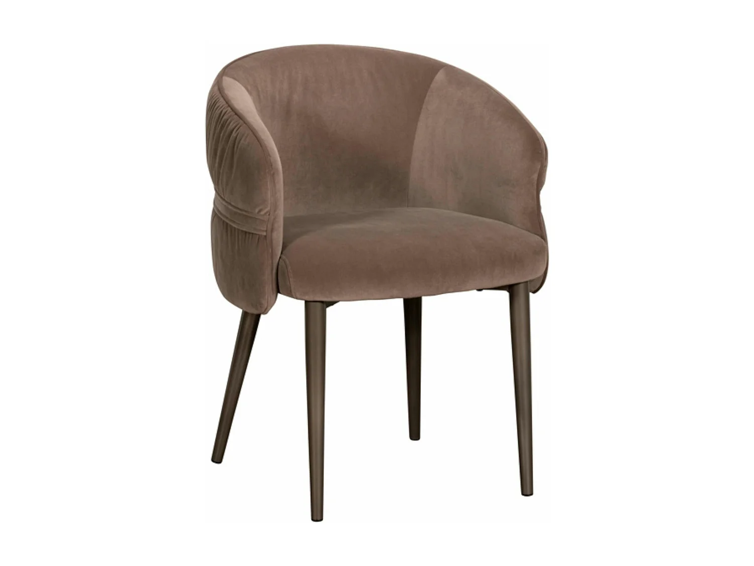Fauteuil de table taupe dos rond avec galon (lot de 2) TREVI