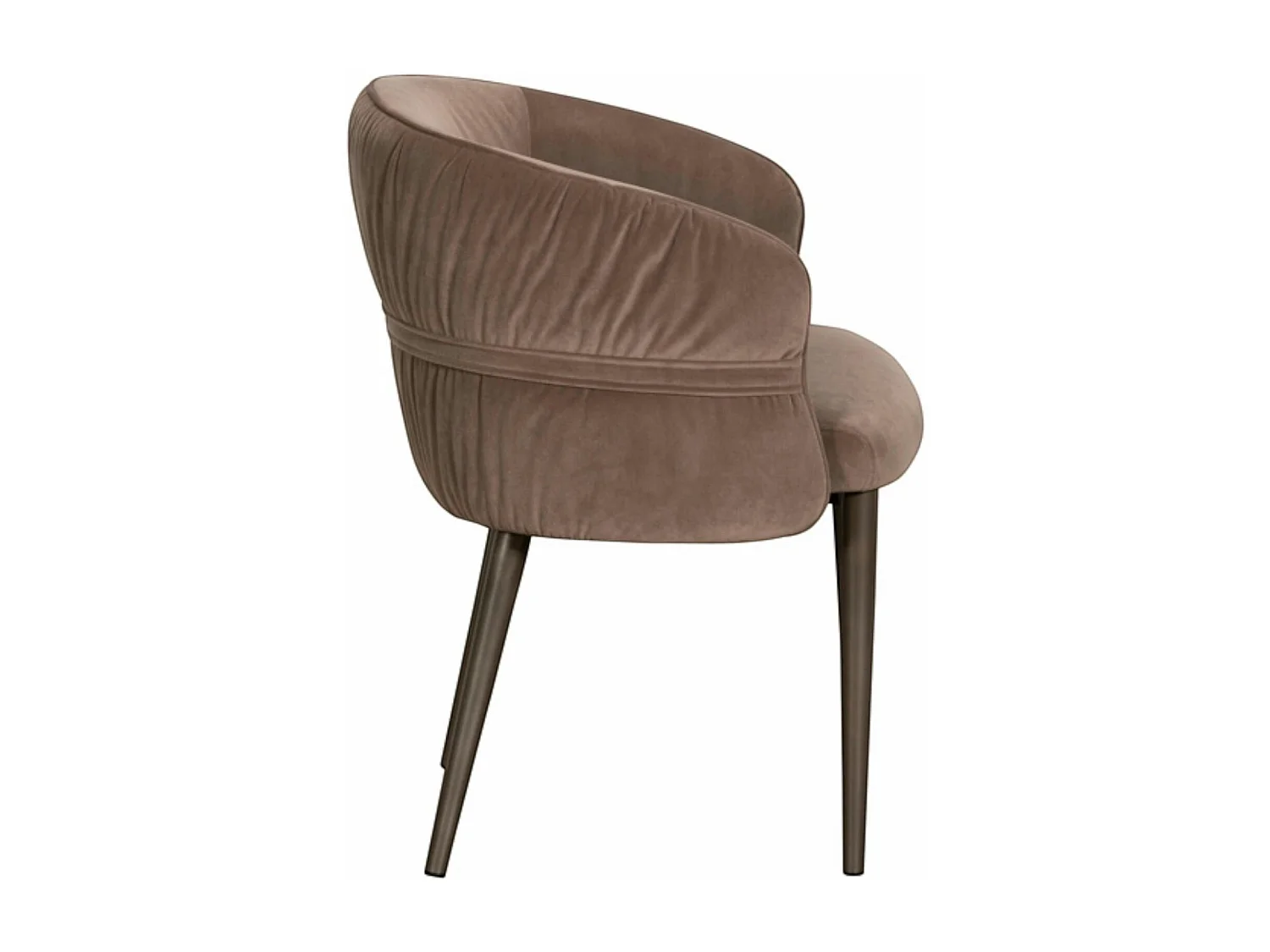 Fauteuil de table taupe dos rond avec galon (lot de 2) TREVI