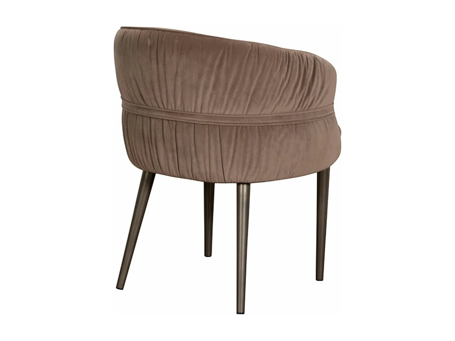 Fauteuil de table taupe dos rond avec galon (lot de 2) TREVI