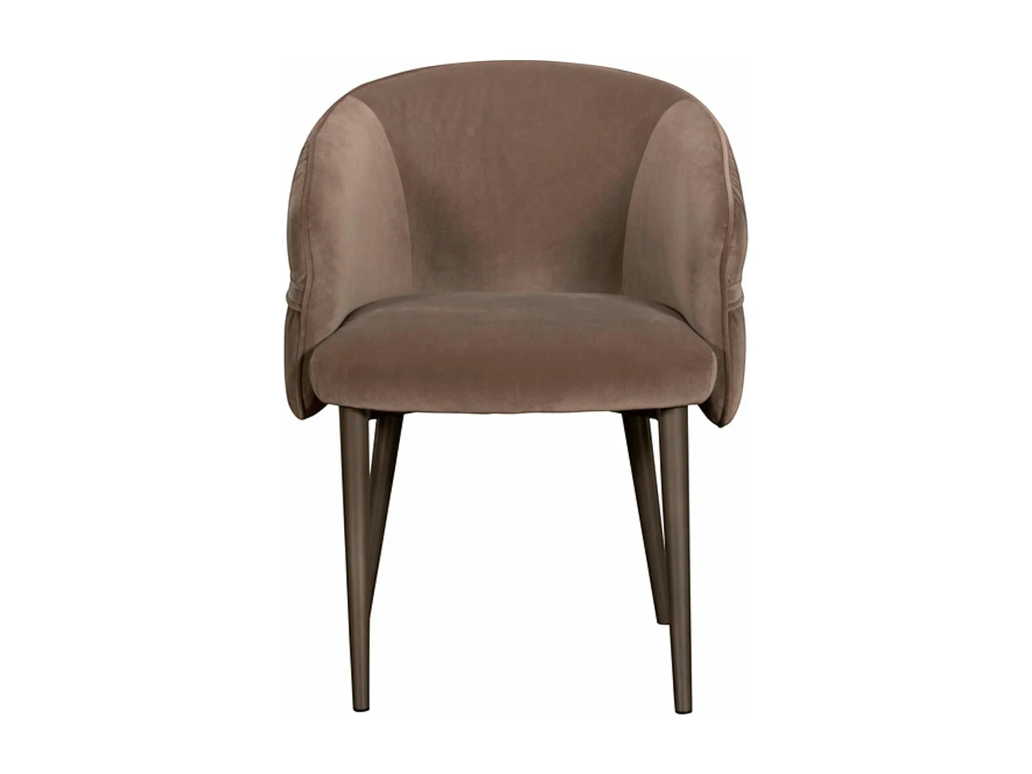 Fauteuil de table taupe dos rond avec galon (lot de 2) TREVI