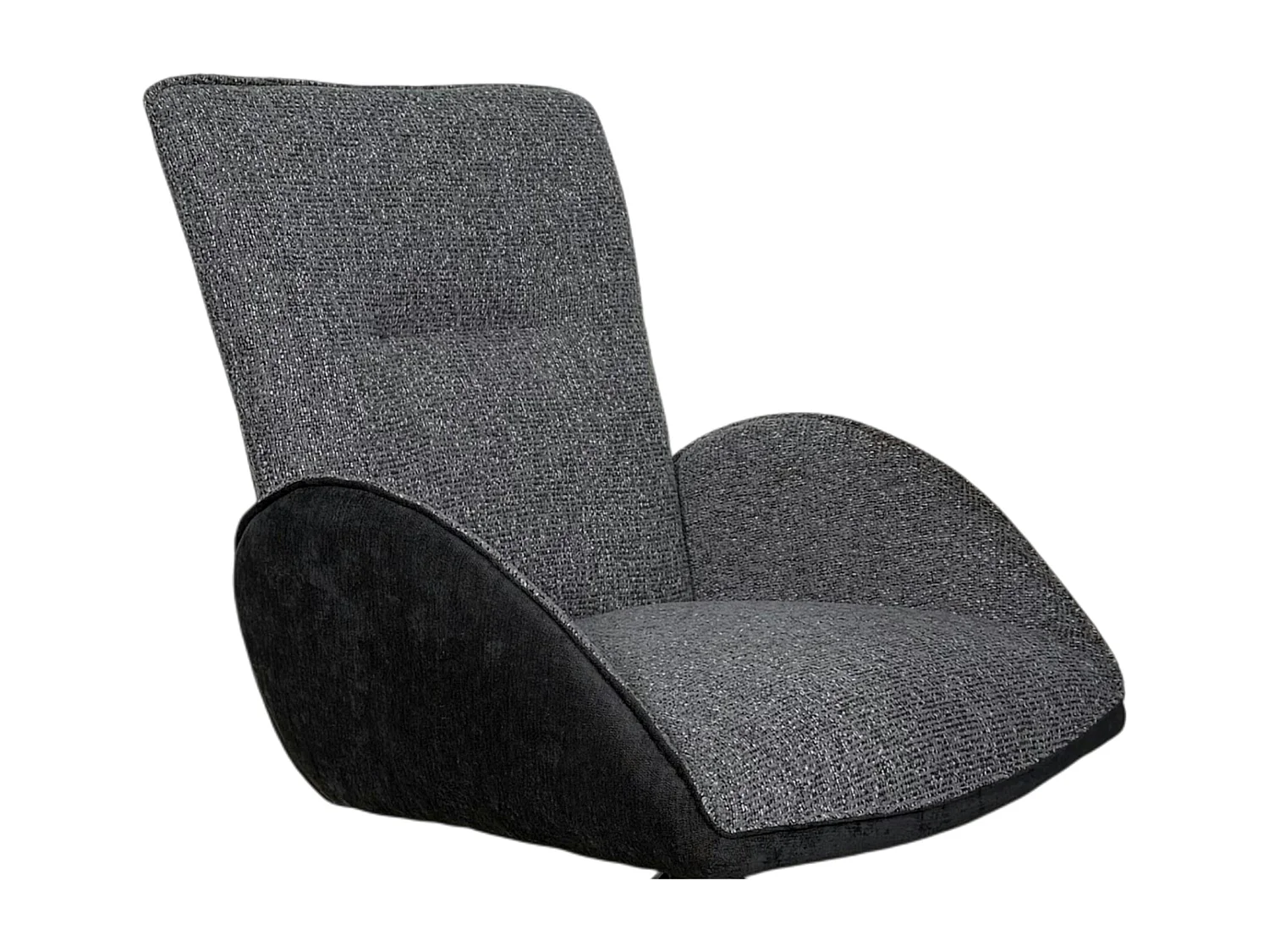 Fauteuil de table pivotant anthracite, bi-matière (lot de 2) AGADE