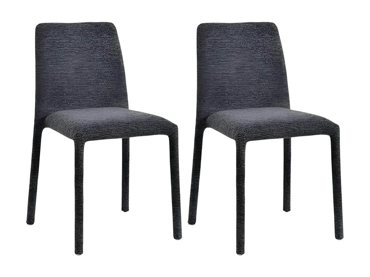 Chaise empilable grise en tissu (lot de 2) ESSEN