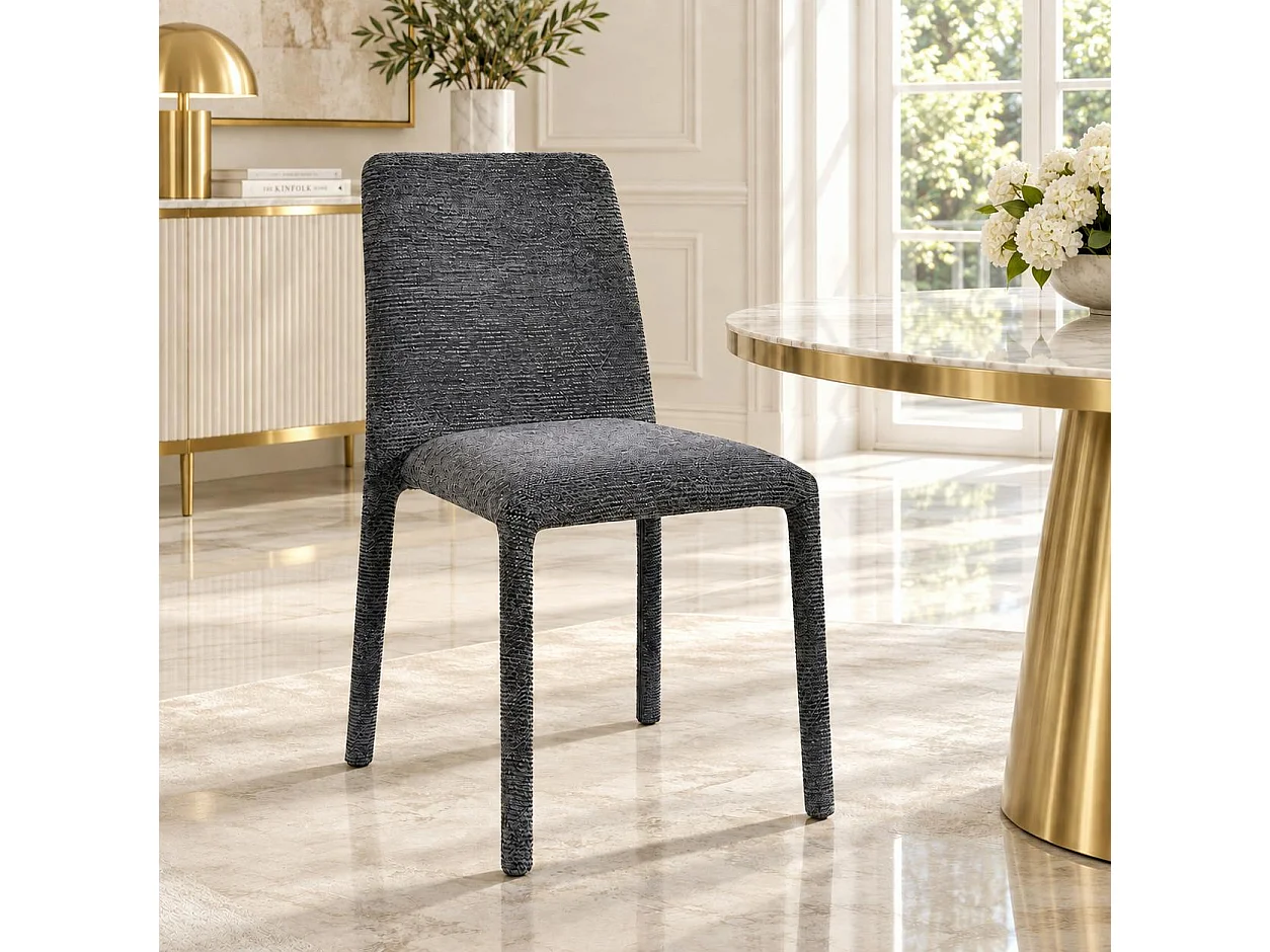 Chaise empilable grise en tissu (lot de 2) ESSEN