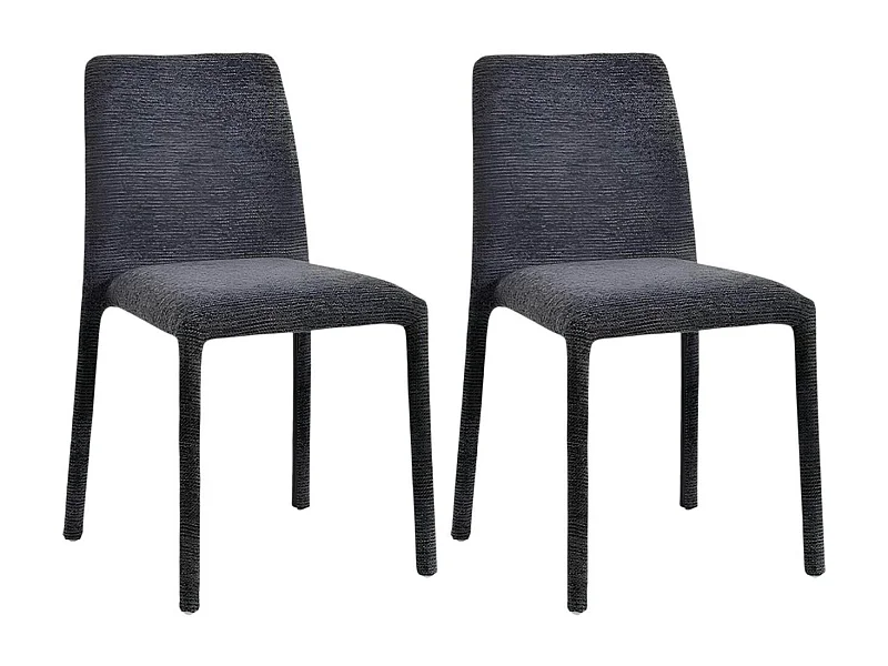 Chaise empilable grise en tissu (lot de 2) ESSEN
