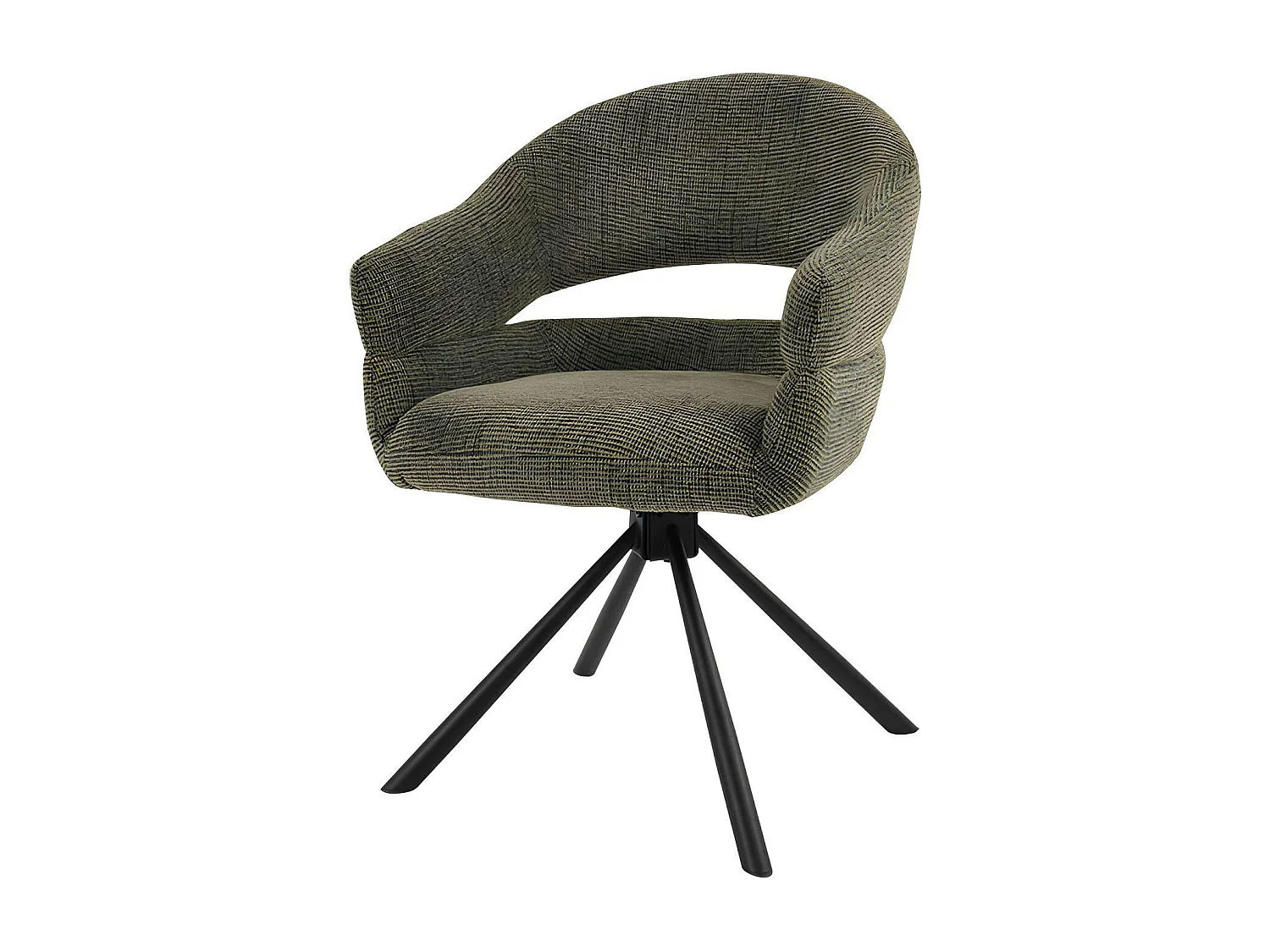 Fauteuil de table pivotant vert à dos ouvert (lot de 2) IENA