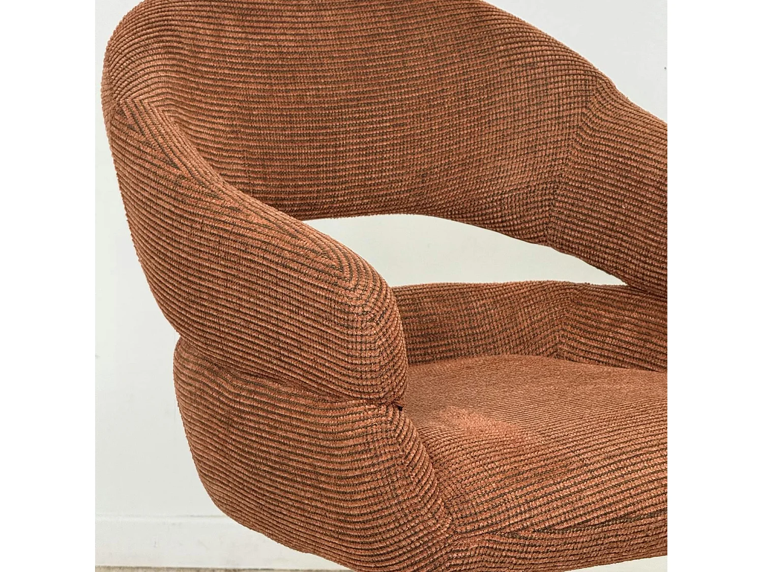 Fauteuil de table pivotant terracotta à dos ouvert (lot de 2) IENA