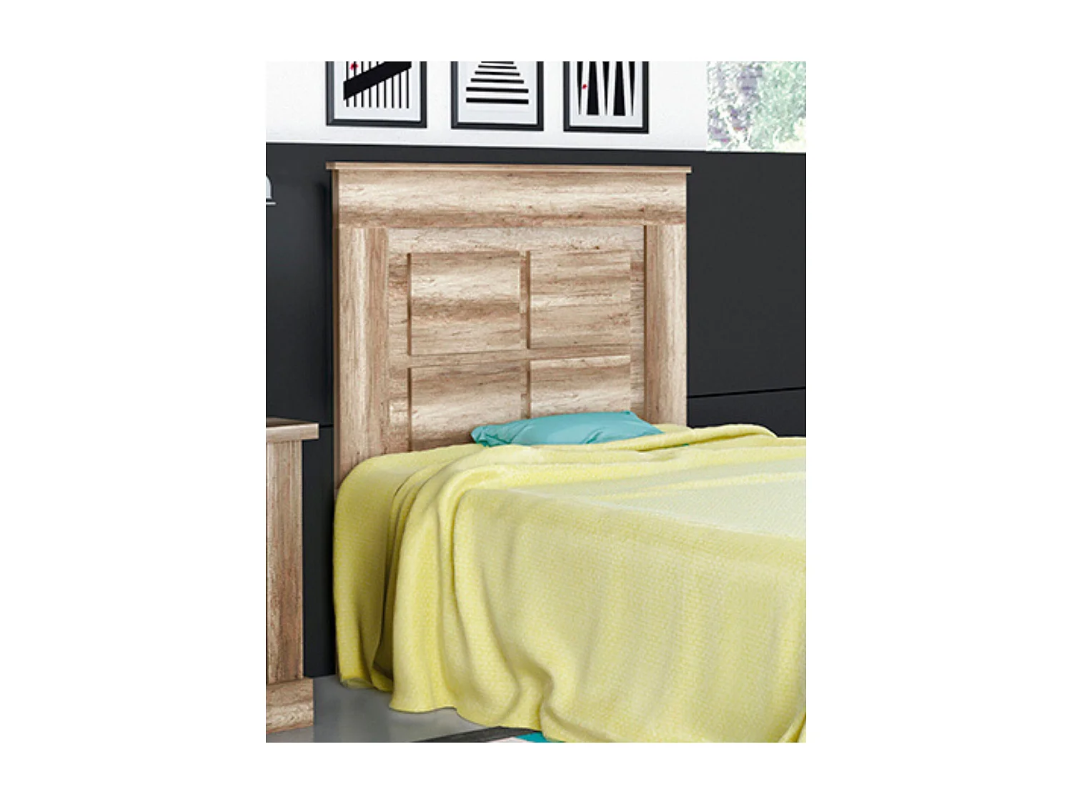 Cabecero Nórdico de 110 (Ancho) x 120 (Alto) x 3,8 (Fondo) Cm | Práctico y Elegante | Fácil de Montar, Color Cañón (para Cama de 135-140 o 160)