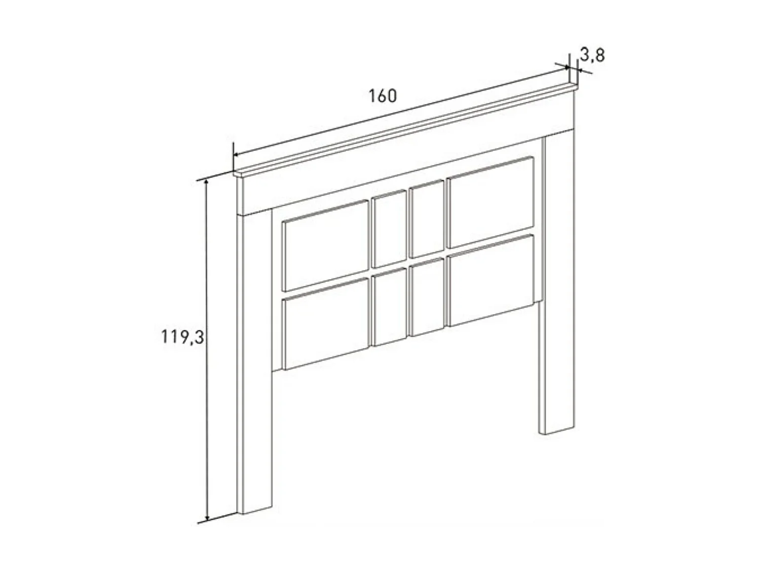 Pack de Dormitorio con Cabecero de 160 x 120 cm + 2 Mesitas de Noche + Sinfonier |  Color Cambria y Blanco (para Cama de 135-140 o 160)