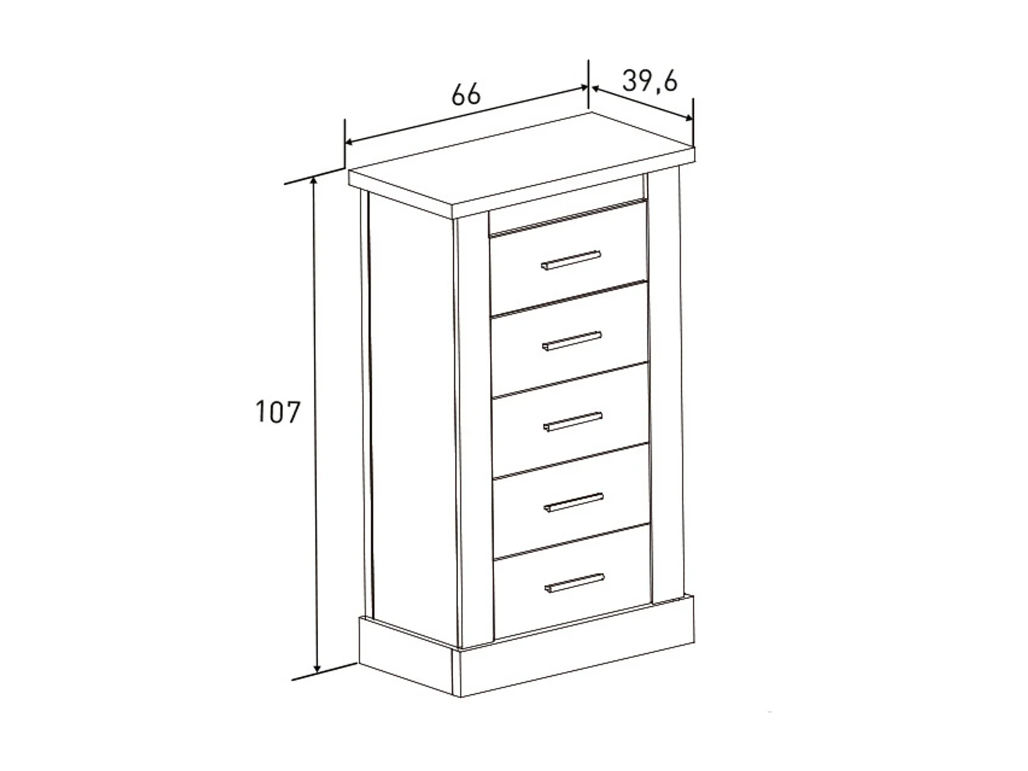 Pack de Dormitorio con Cabecero de 160 x 120 cm + 2 Mesitas de Noche + Sinfonier |  Color Cambria y Blanco (para Cama de 135-140 o 160)