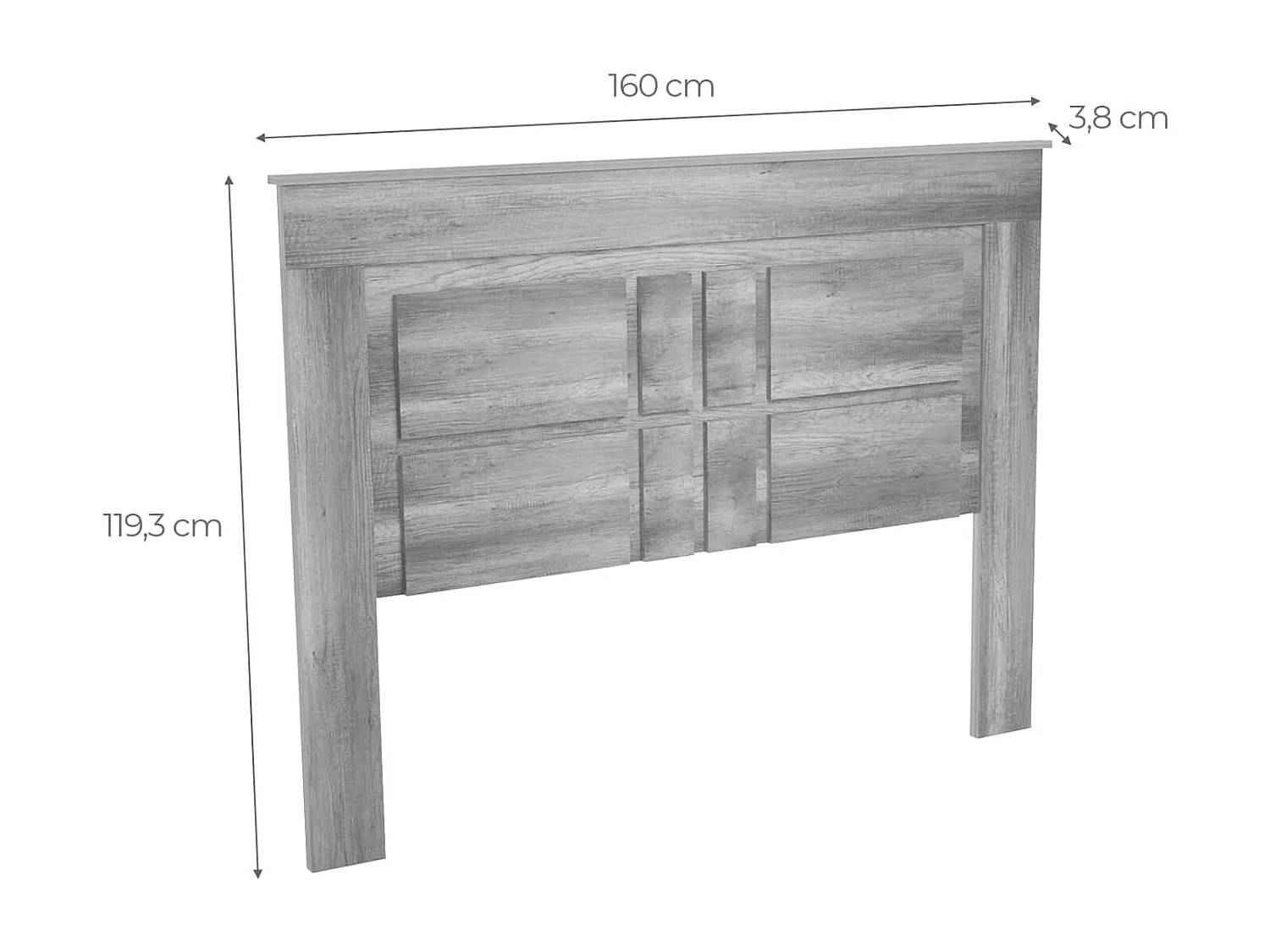Cabecero Nórdico de 160 (Ancho) x 120 (Alto) x 3,8 (Fondo) Cm | Práctico y Elegante | Fácil de Montar, Color Cañón (para Cama de 135-140 o 160)