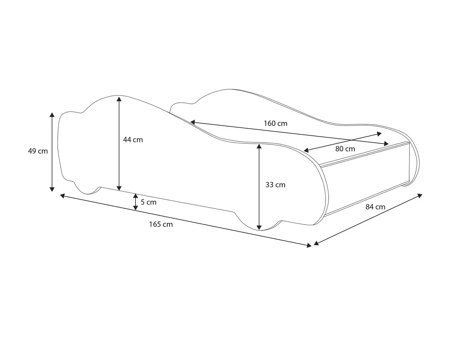 Cama Infantil en Forma de Coche Color Verde 160x80 cm con Colchón – Diseño Deportivo para Niños, Estructura Resistente, Fácil Montaje