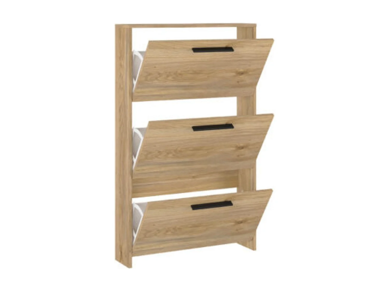 Meyvaser - Zapatero con 3 Puertas, Mueble para Zapatos Estrecho en Color Mauvella, Medidas: 115 cm (Alto) x 68,5 cm (Ancho) x 17 cm (Fondo)