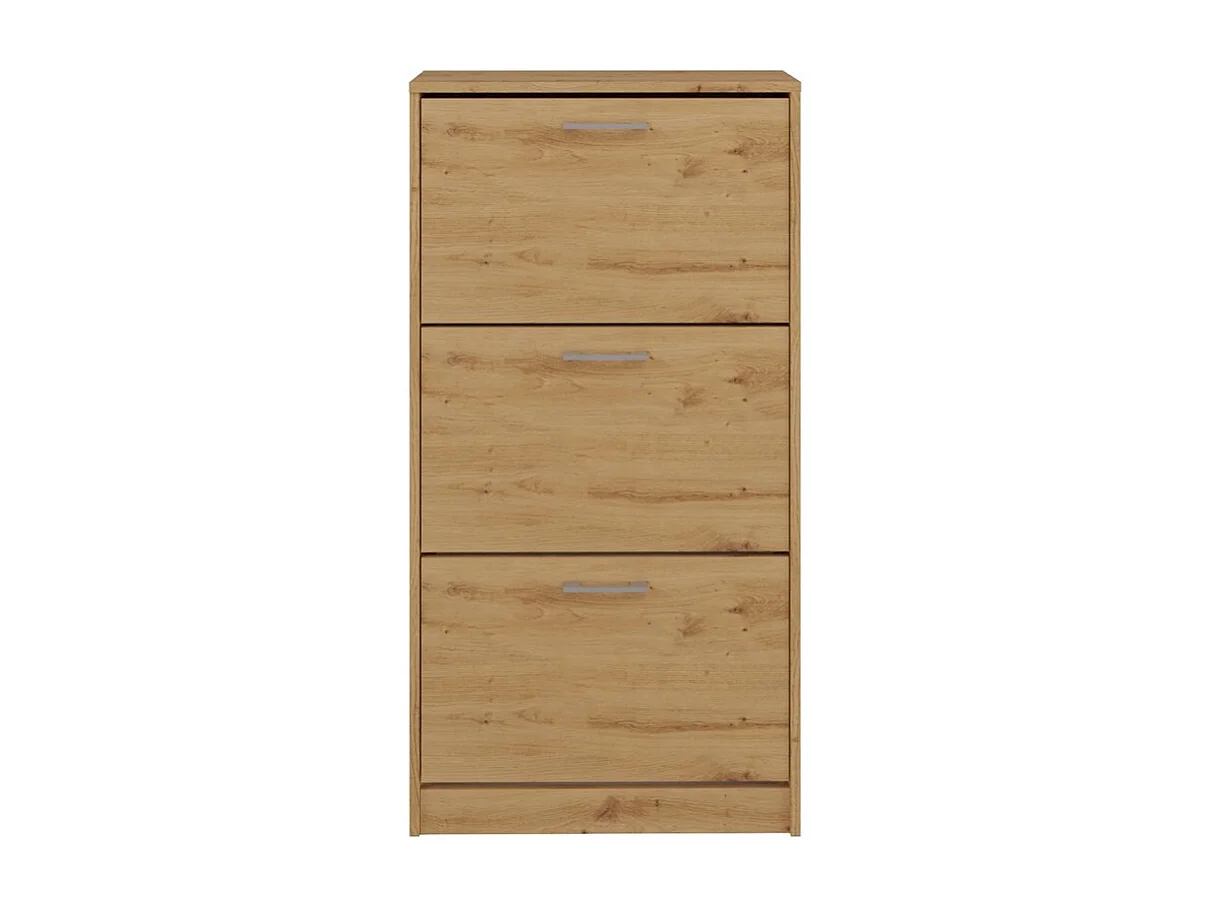 Mueble Zapatero Color Roble Artesano 116x60x28 cm  – 3 Puertas Abatibles – Ideal para Entrada o Dormitorio