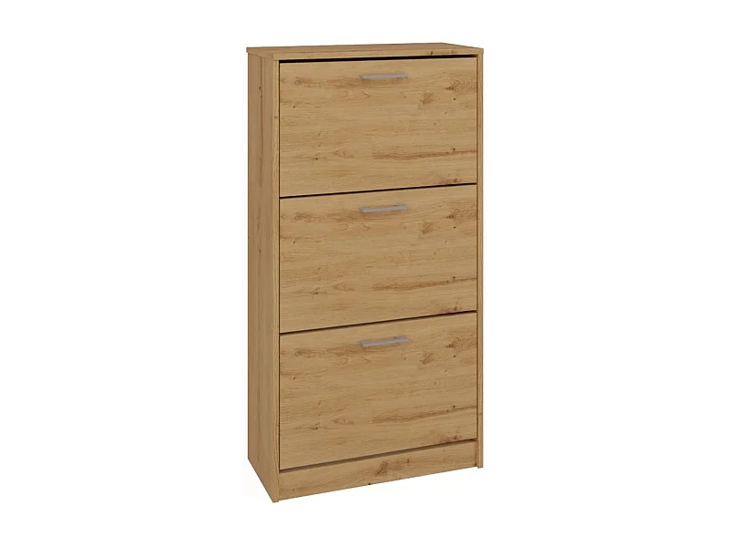 Mueble Zapatero Color Roble Artesano 116x60x28 cm  – 3 Puertas Abatibles – Ideal para Entrada o Dormitorio