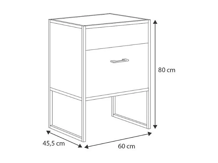 Conjunto de Muebles de Baño Roble Artesanal y Negro – Mueble Lavabo 80x60x45,5 cm + Columna 180x33x33 cm, Estructura de Acero Macizo