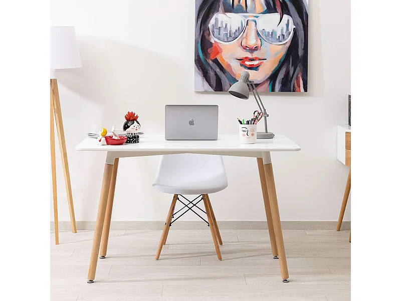 Mesa de Comedor o Cocina de 120 cm Lacada Blanca 76x120x80 Cm  – Alta Resistencia y Durabilidad