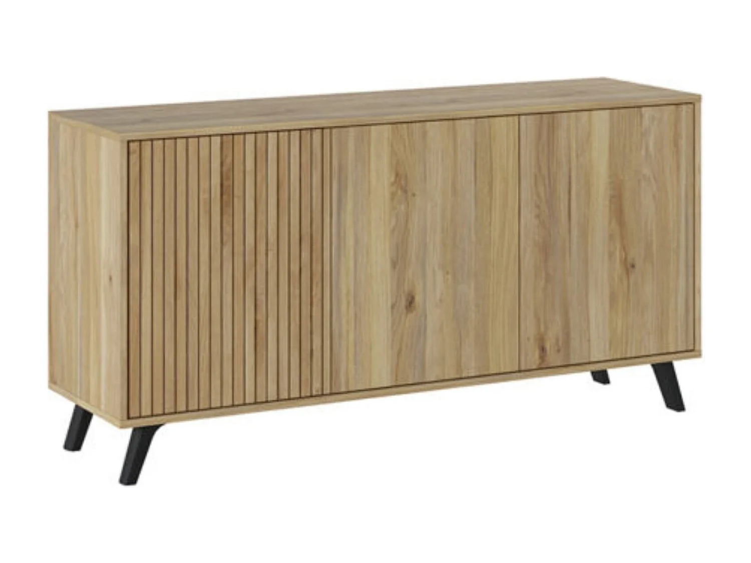 Meyvaser Aparador, Buffet, Salón Comedor 3 Puertas, Armario Auxiliar Color Mauvella-rayas, Medidas: 138 cm x 70 x 39,5.