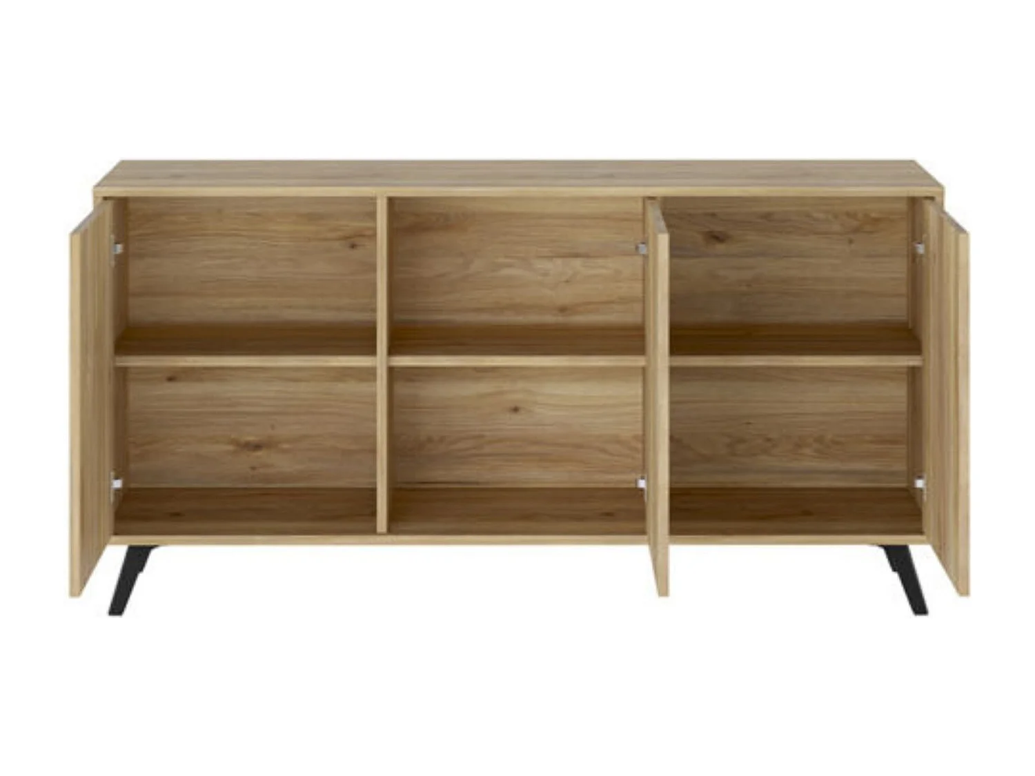 Meyvaser Aparador, Buffet, Salón Comedor 3 Puertas, Armario Auxiliar Color Mauvella-rayas, Medidas: 138 cm x 70 x 39,5.