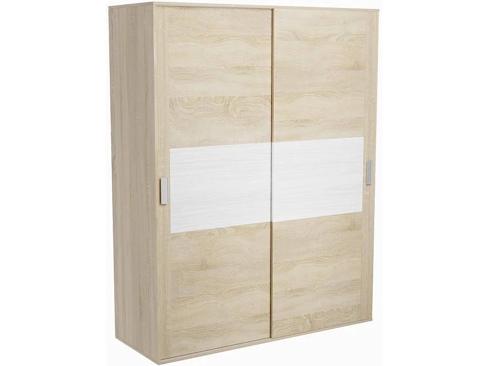 Armario de Madera con 2 Puertas Correderas y Altillo –  Puccini Andersen, Ideal para Dormitorios de Matrimonio e Infantiles, 150x208x55 cm