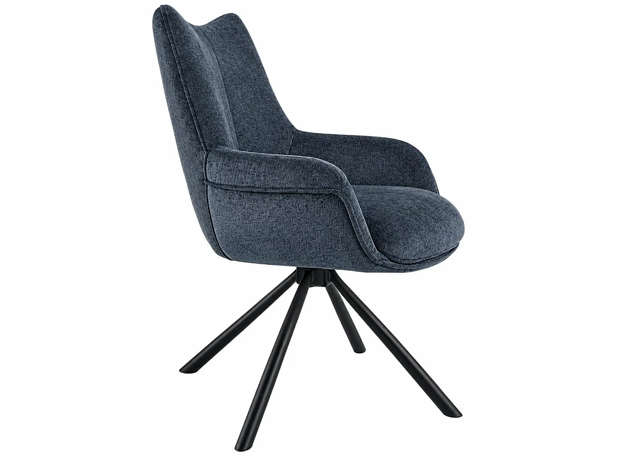 Chaise pivotante bleue à accoudoirs (lot de 2) IENA