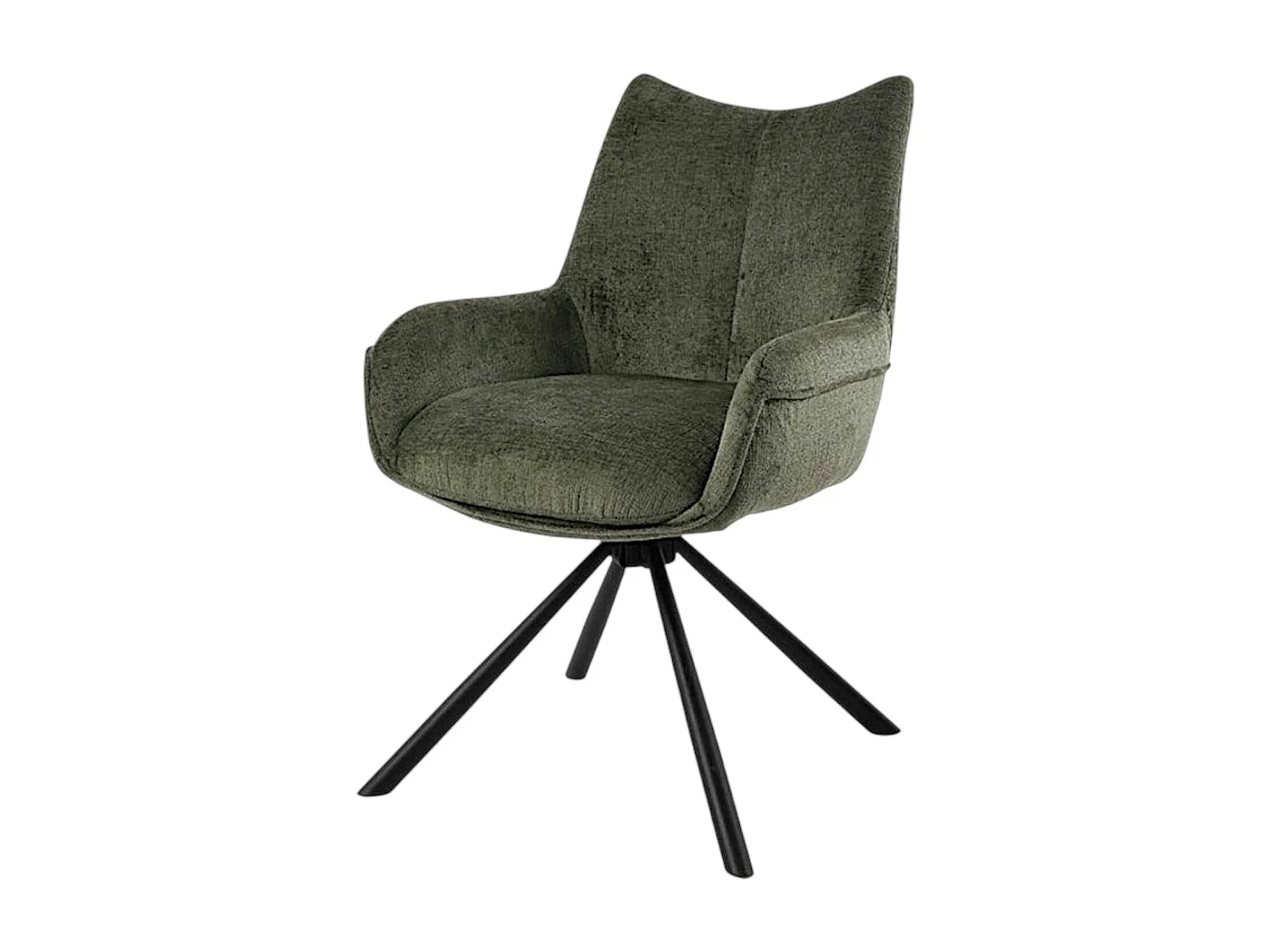 Chaise pivotante vert kaki à accoudoirs (lot de 2) IENA