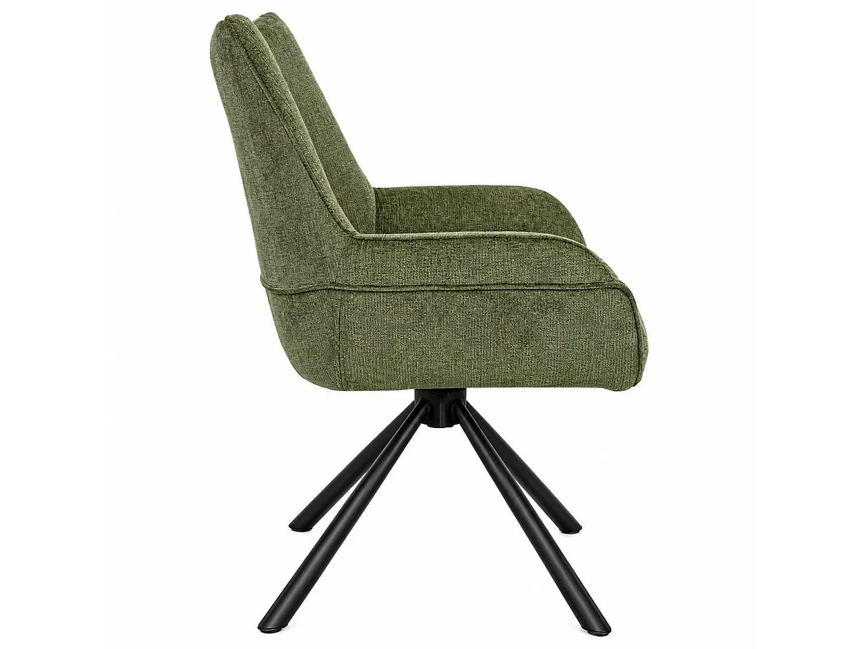 Chaise pivotante vert kaki à accoudoirs (lot de 2) IENA